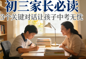 初三家长必读：3个关键对话让孩子中考无忧-许求邦，创业项目分享平台