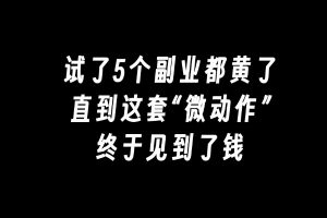 许求邦：试了5个副业都黄了，直到我把“坚持”改成这套“微动作”，终于见到了钱-许求邦，创业项目分享平台
